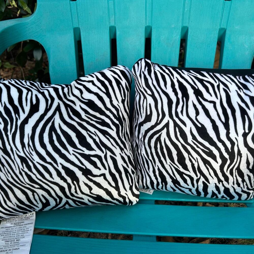 2X Zebra Print Throw Pillow